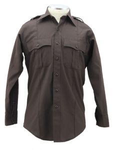 Poly-Rayon Long Sleeve Uniform Shirts (Brown)