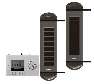 Solar Powered Wireless Infrared 3-Beam Motion Detectors & Receiver (Complete Set)