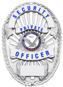 First Class Security Private Officer Silver Shield Badge