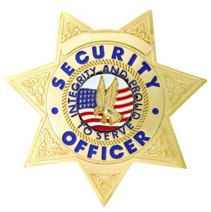 First Class Security Officer Gold 7-Point Star Badge