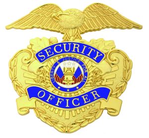 First Class Security Officer Gold Hat Badge