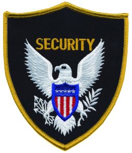 Security Shoulder Emblem (White/Gold on Black/Gold)