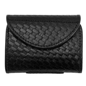 First Class Leather Basket Weave Glove Holder - Hook & Loop Closure