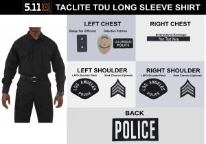 5.11 LAPD Taclite Rip-Stop TDU Shirt - Long Sleeve