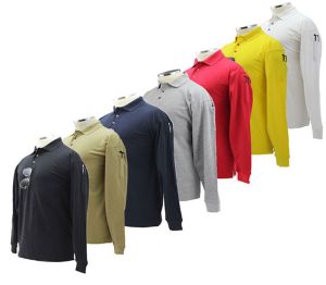 Plain Polycotton Tactical Long Sleeve Polo Shirt