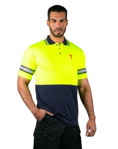 First Class High Visibility Two Tone Polo Shirt with Reflective Stripes