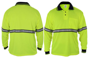  First Class High Visibility Long Sleeve Polo Shirts with Reflective Stripes