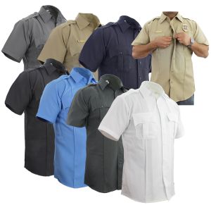 First Class 100% Polyester Short Sleeve Zippered Uniform Shirts